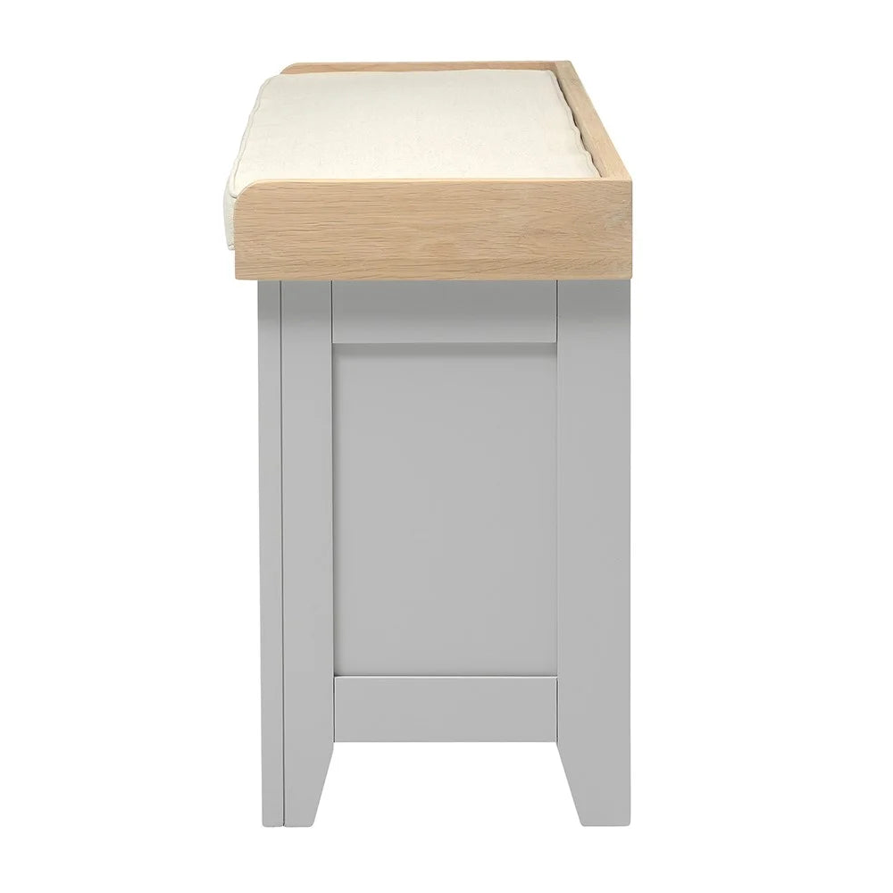 Chester Dove Grey Large Shoe Storage Trunk and Bench furniture delivered