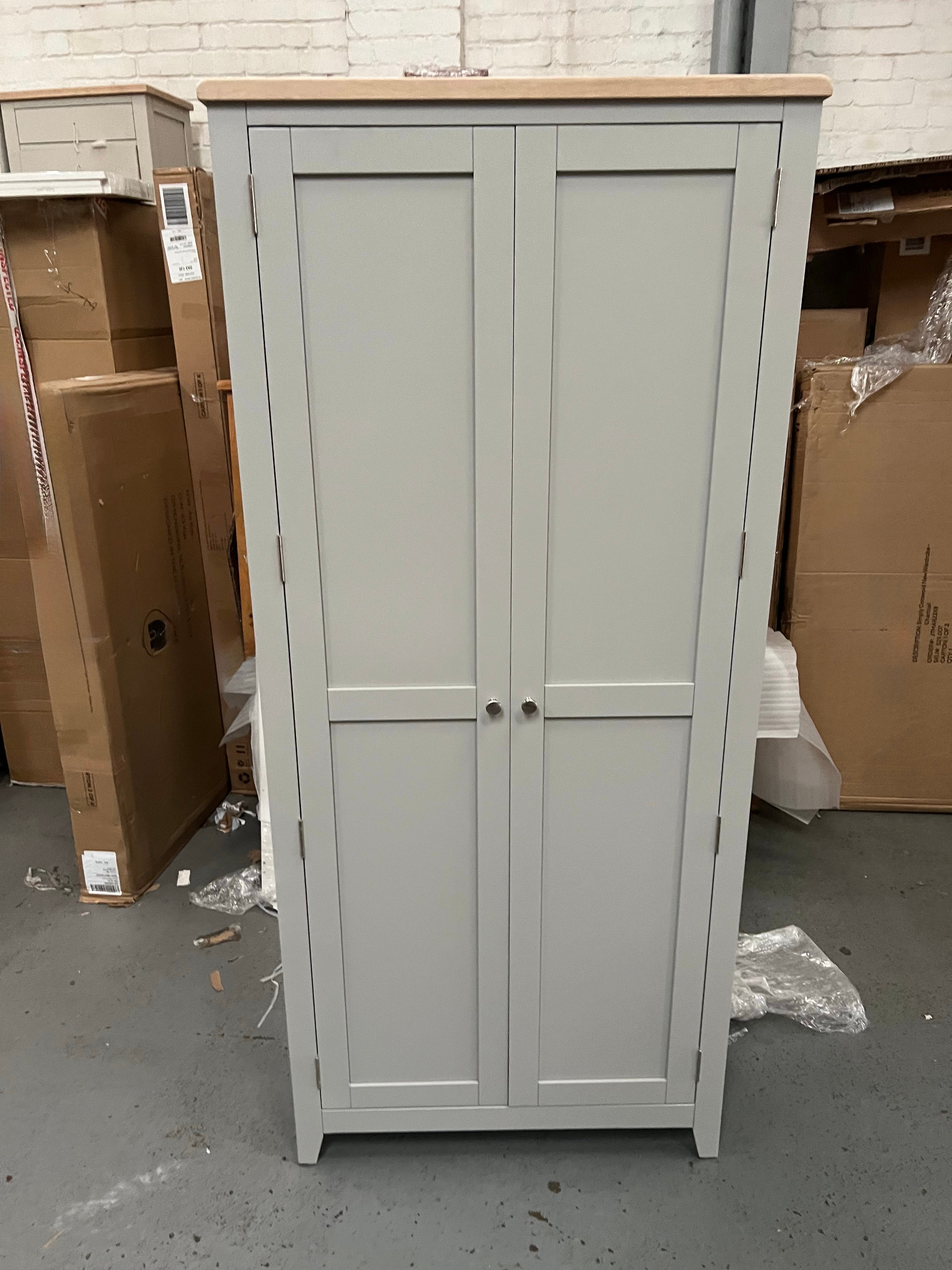 Chester Dove Grey 2 Door Hallway Cloakroom furniture delivered