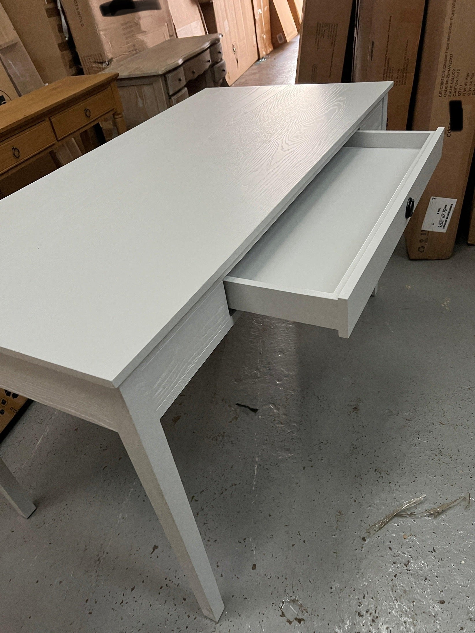 CHARLBURY MINERAL GREY Large Desk Quality Furniture Clearance Ltd