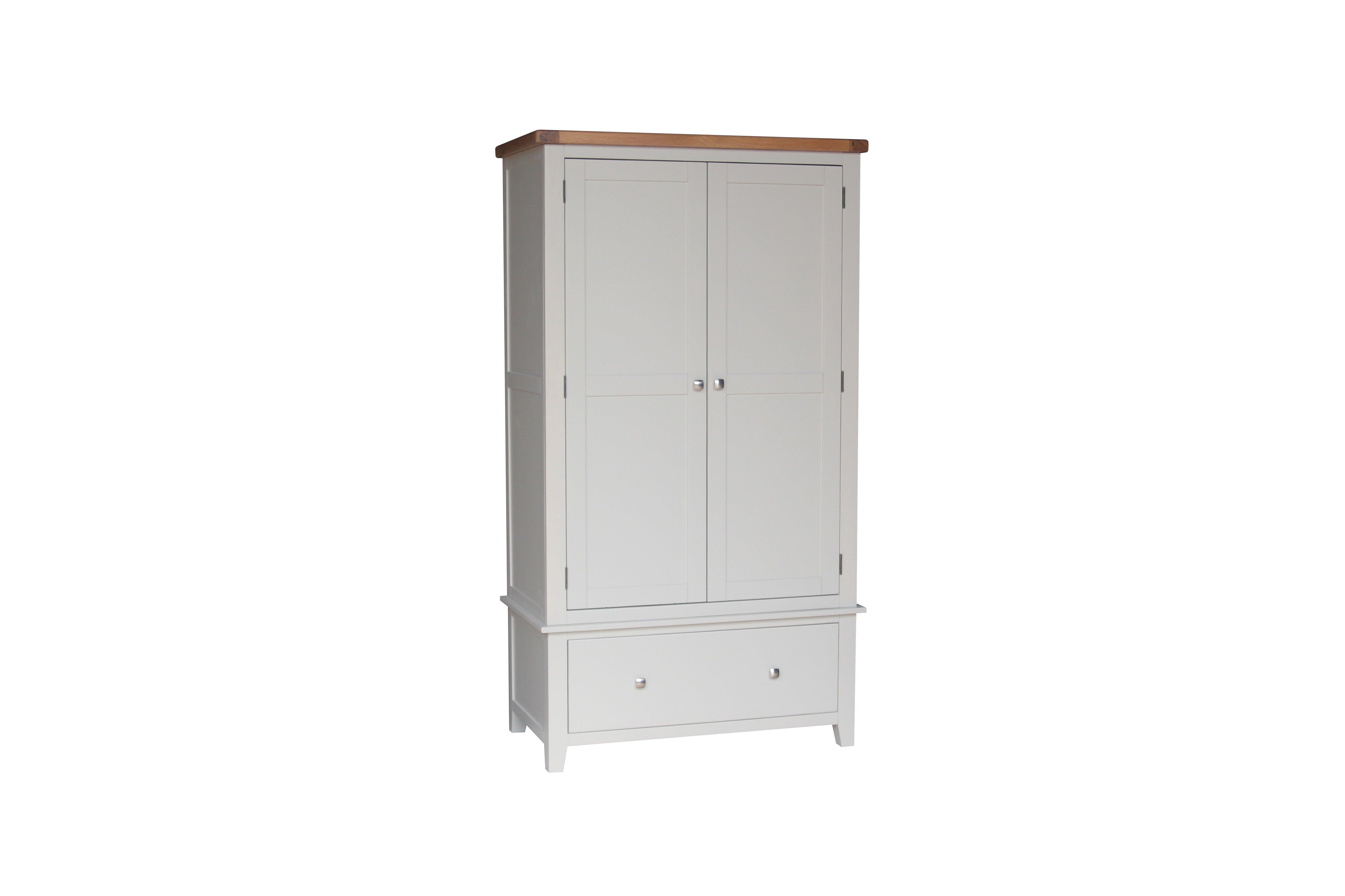 HAMPSHIRE GENTS DOUBLE WARDROBE – GREY/OAK Quality Furniture Clearance Ltd