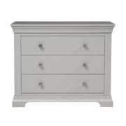 CHANTILLY PEBBLE GREY 3 Drawer Petite Chest Quality Furniture Clearance Ltd
