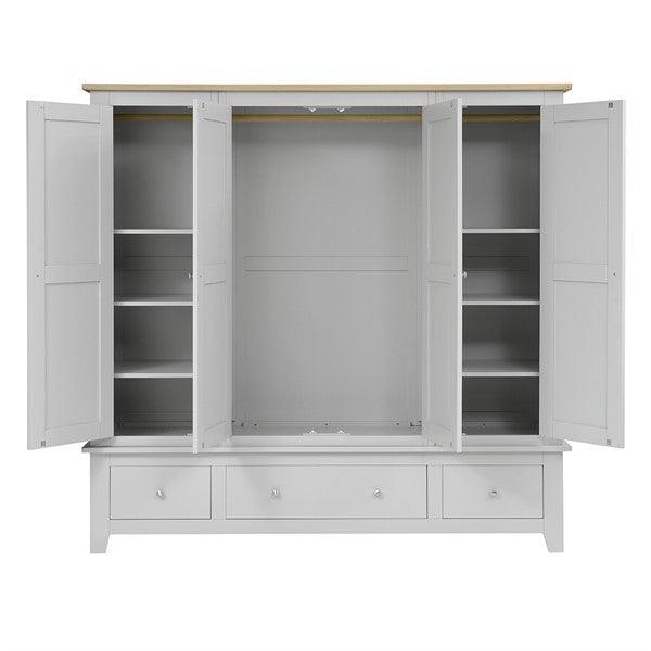 CHESTER DOVE GREY Four Door Wardrobe Quality Furniture Clearance Ltd