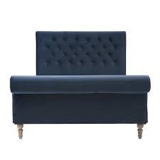 HILCOTT Petrol Velvet Kingsize Upholstered Bed Quality Furniture Clearance Ltd