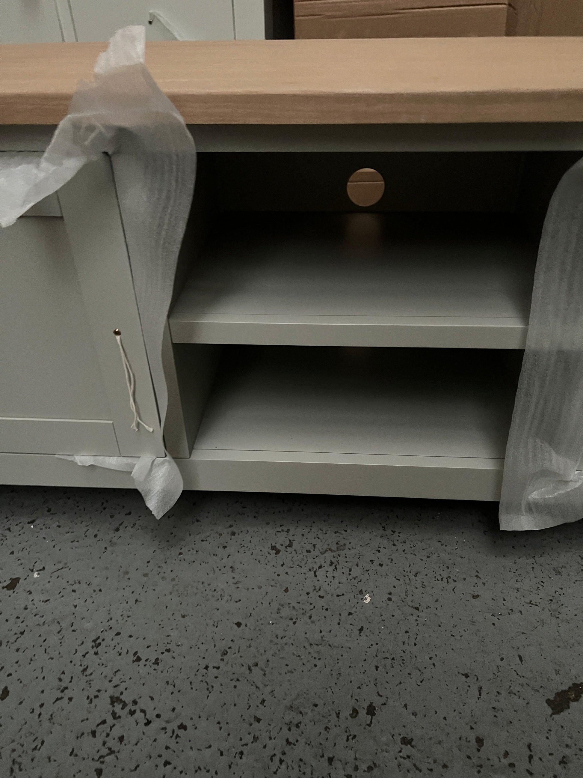 Chester Dove Grey Large TV Stand Quality Furniture Clearance Ltd