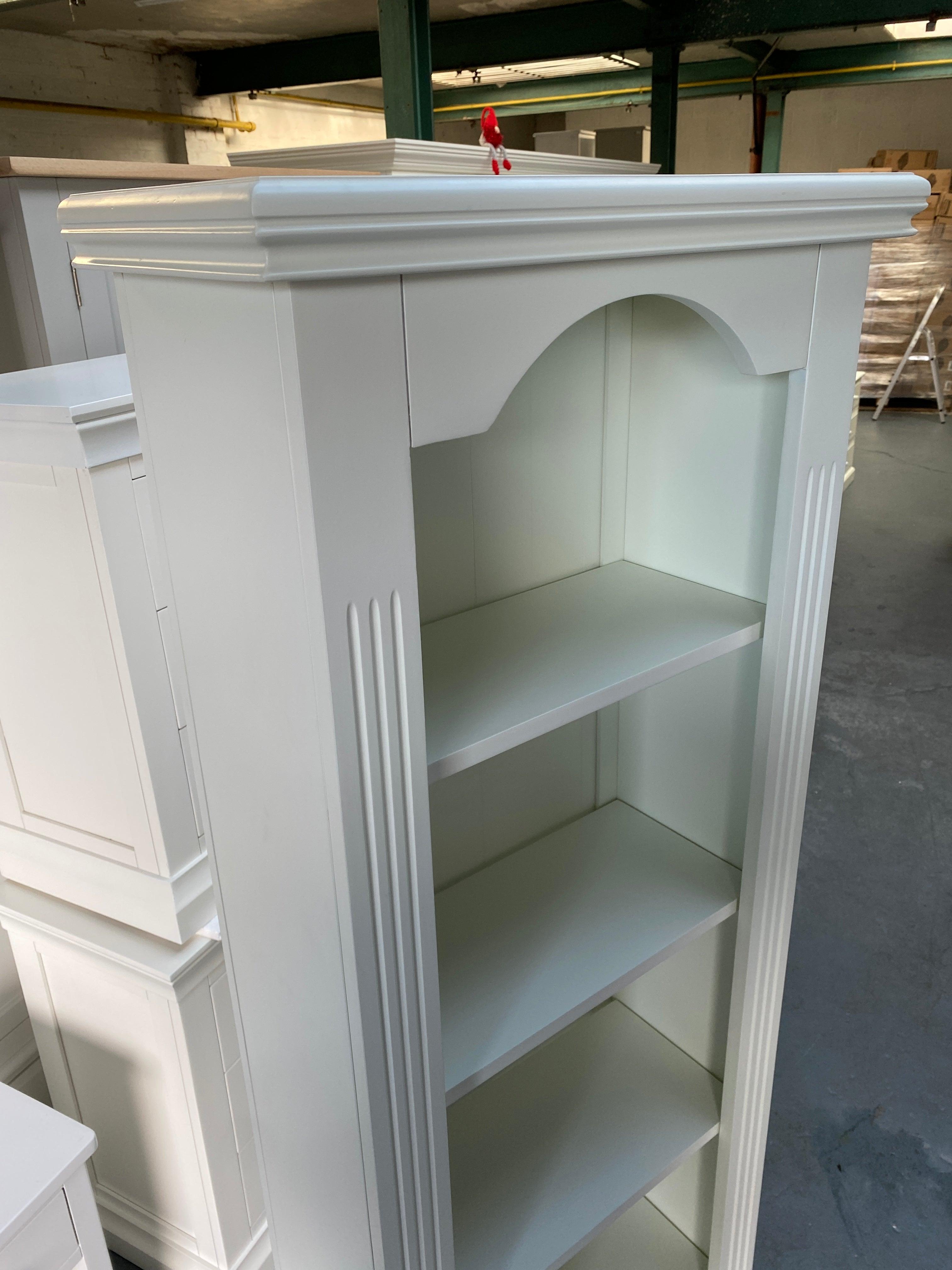 Soft White Tall Slim Bookcase - furniture delivered 