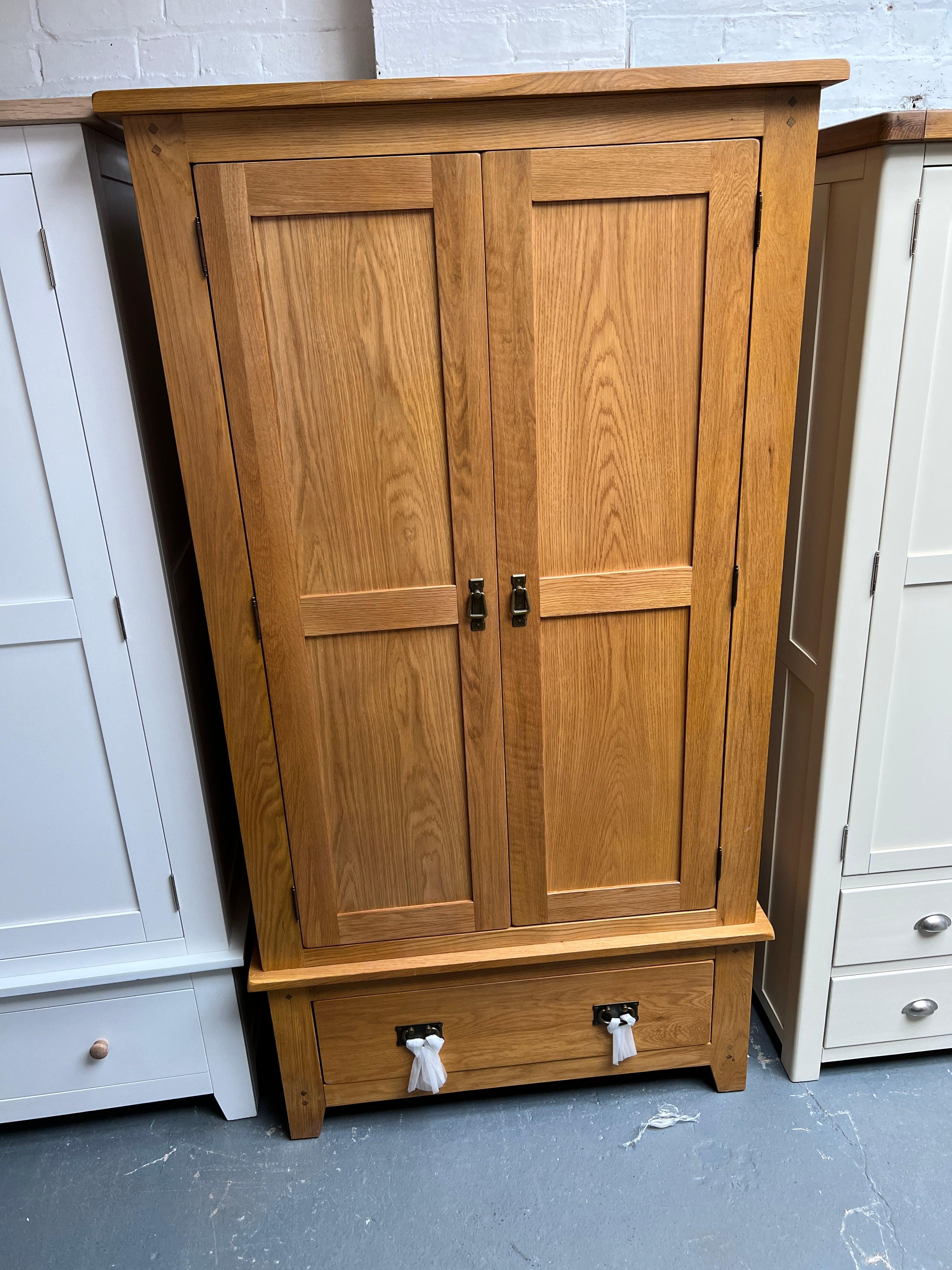 Oakland Rustic Oak Double Wardrobe furniture delivered