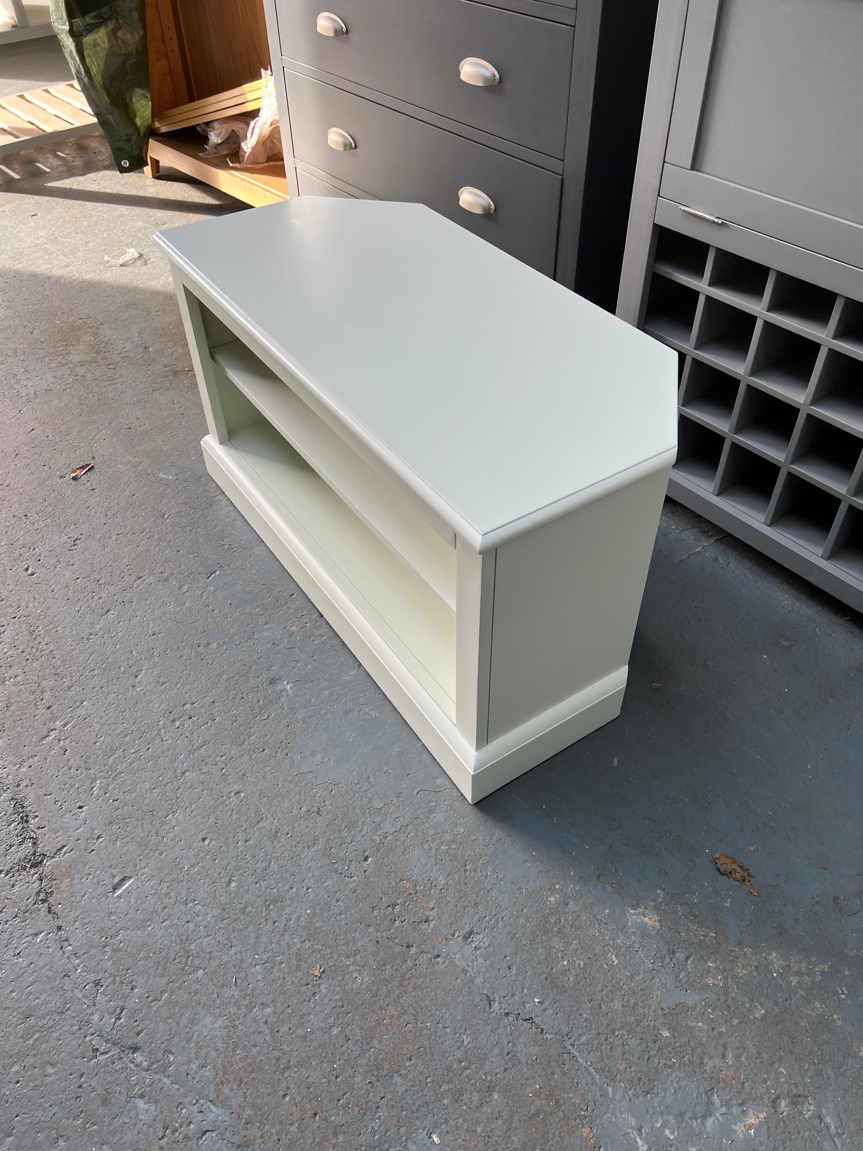 Burford Ivory Corner TV Unit - Up to 40". furniture delivered 