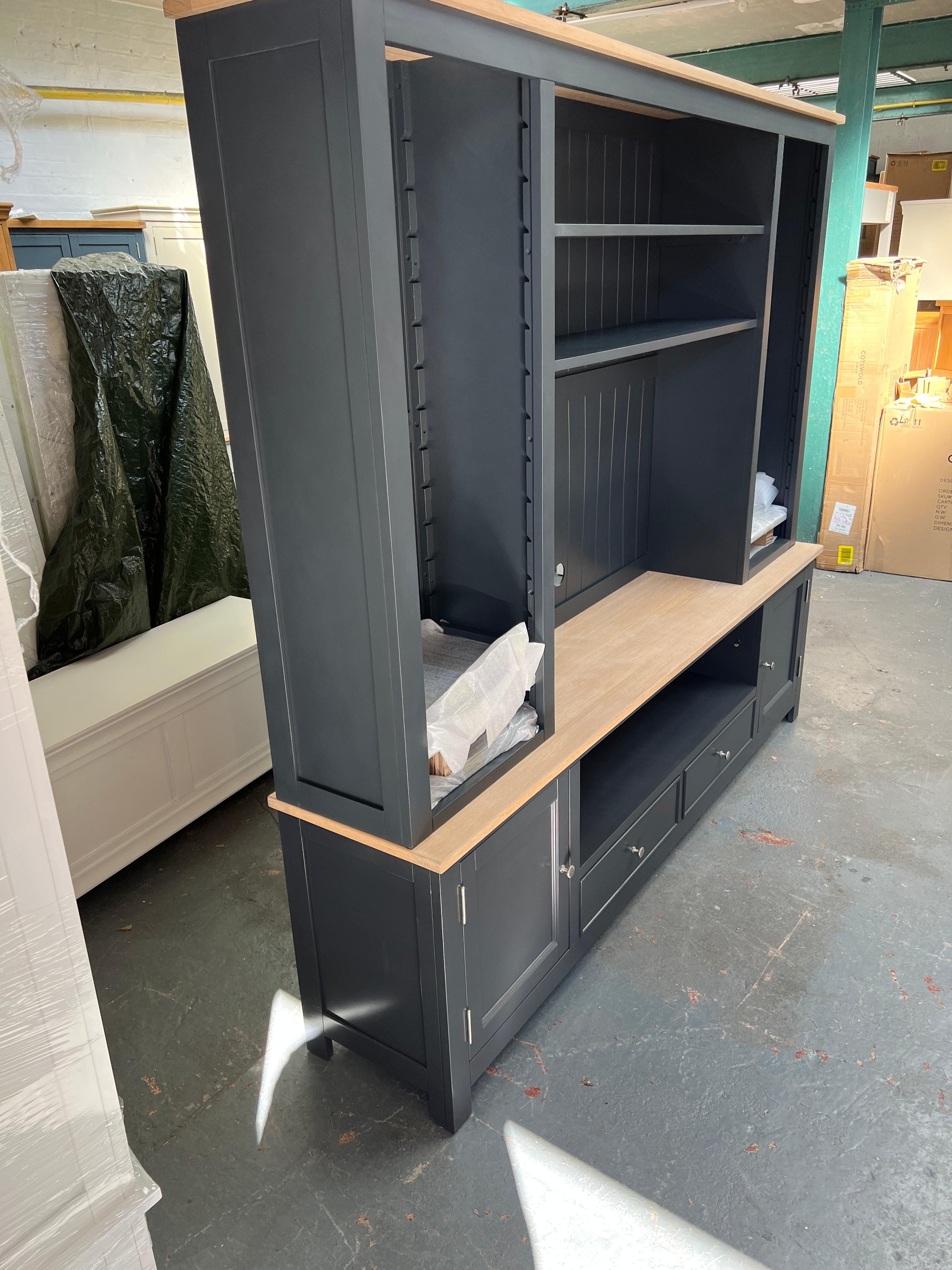 Ellwood Charcoal Extra Large TV and Media Unit Quality Furniture Clearance Ltd