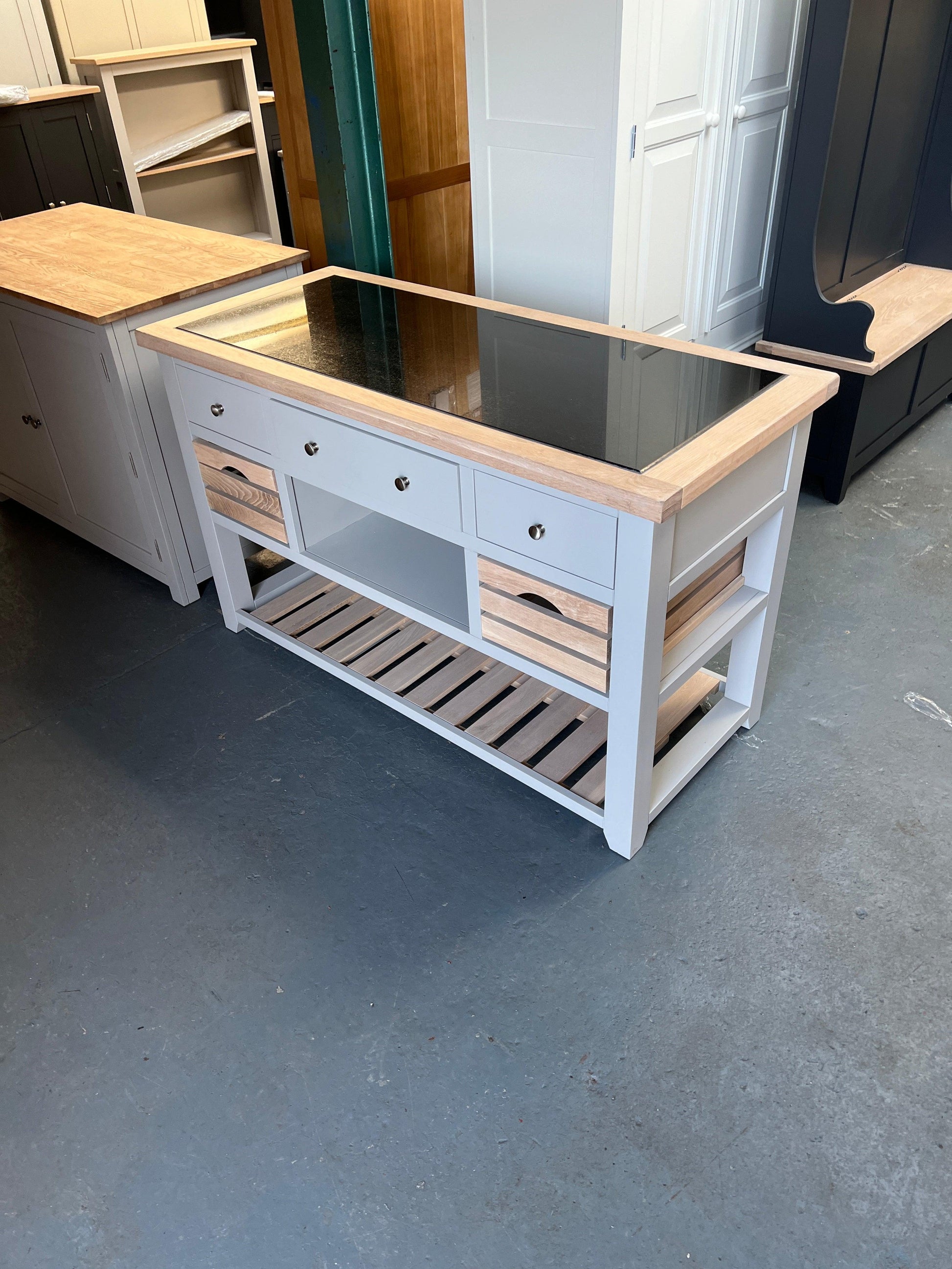 Dove Grey Kitchen Island furniture delivered 