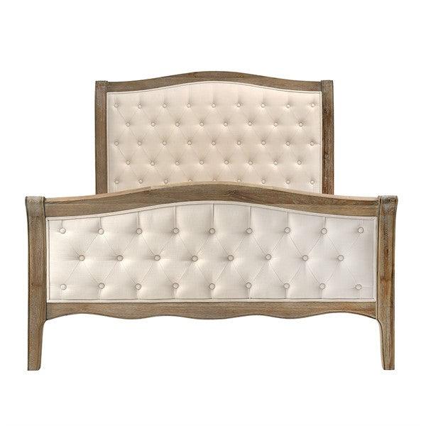 Camille Limewash Oak Buttoned 5ft Kingsize Bed Quality Furniture Clearance Ltd