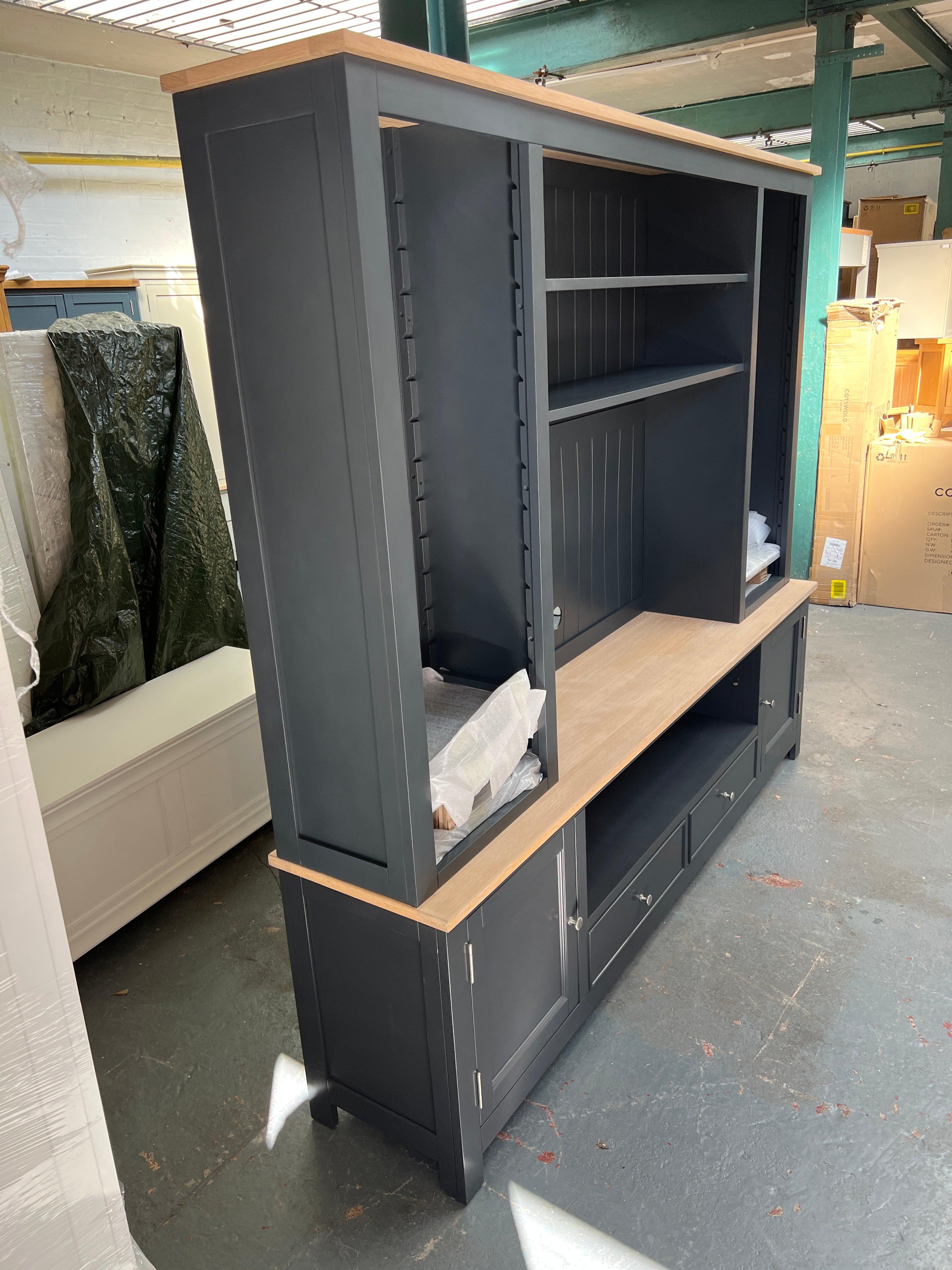 Ellwood Charcoal Extra Large TV and Media Unit Quality Furniture Clearance Ltd