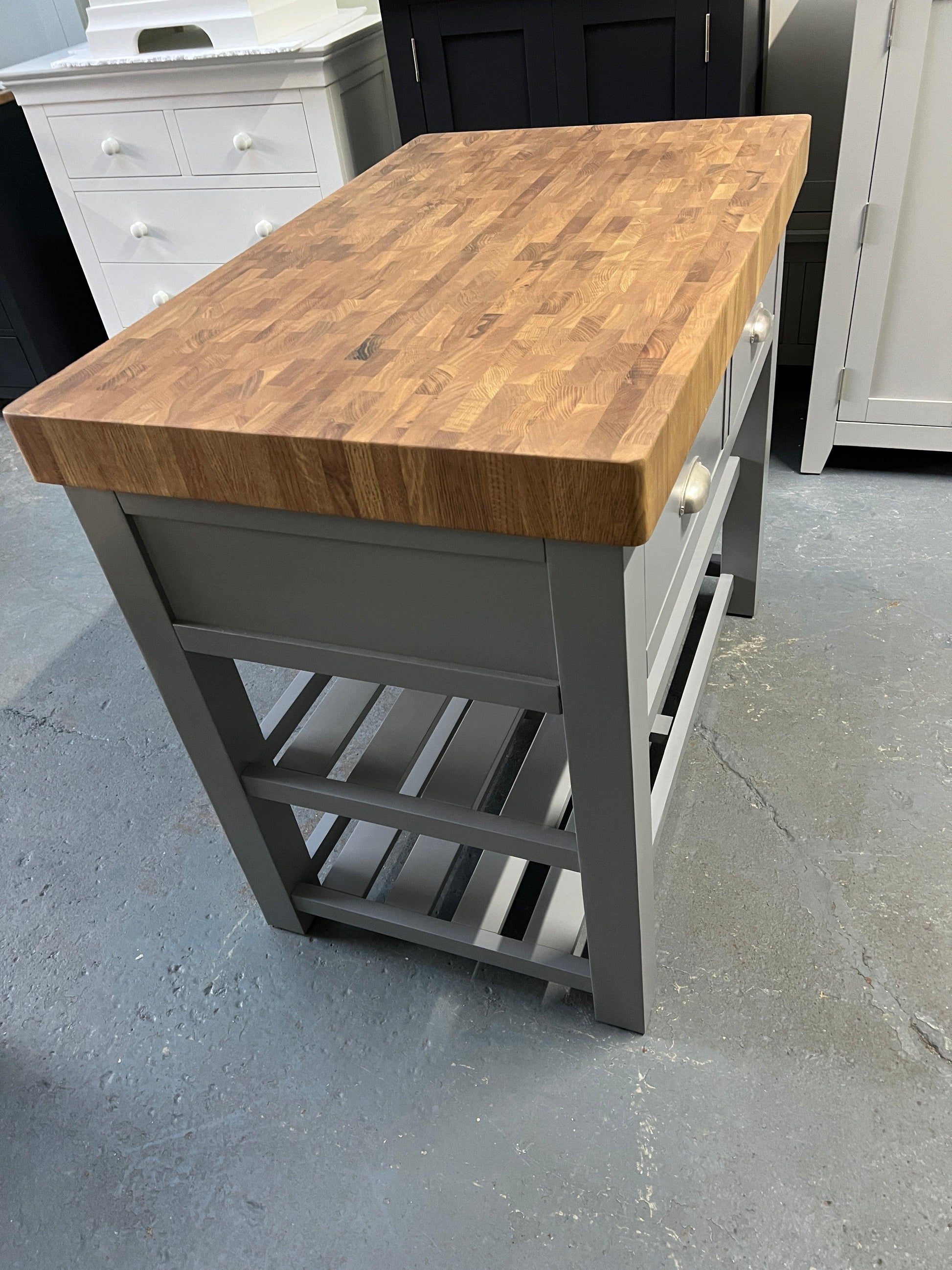 Sussex Storm Grey Kitchen Island Quality Furniture Clearance Ltd