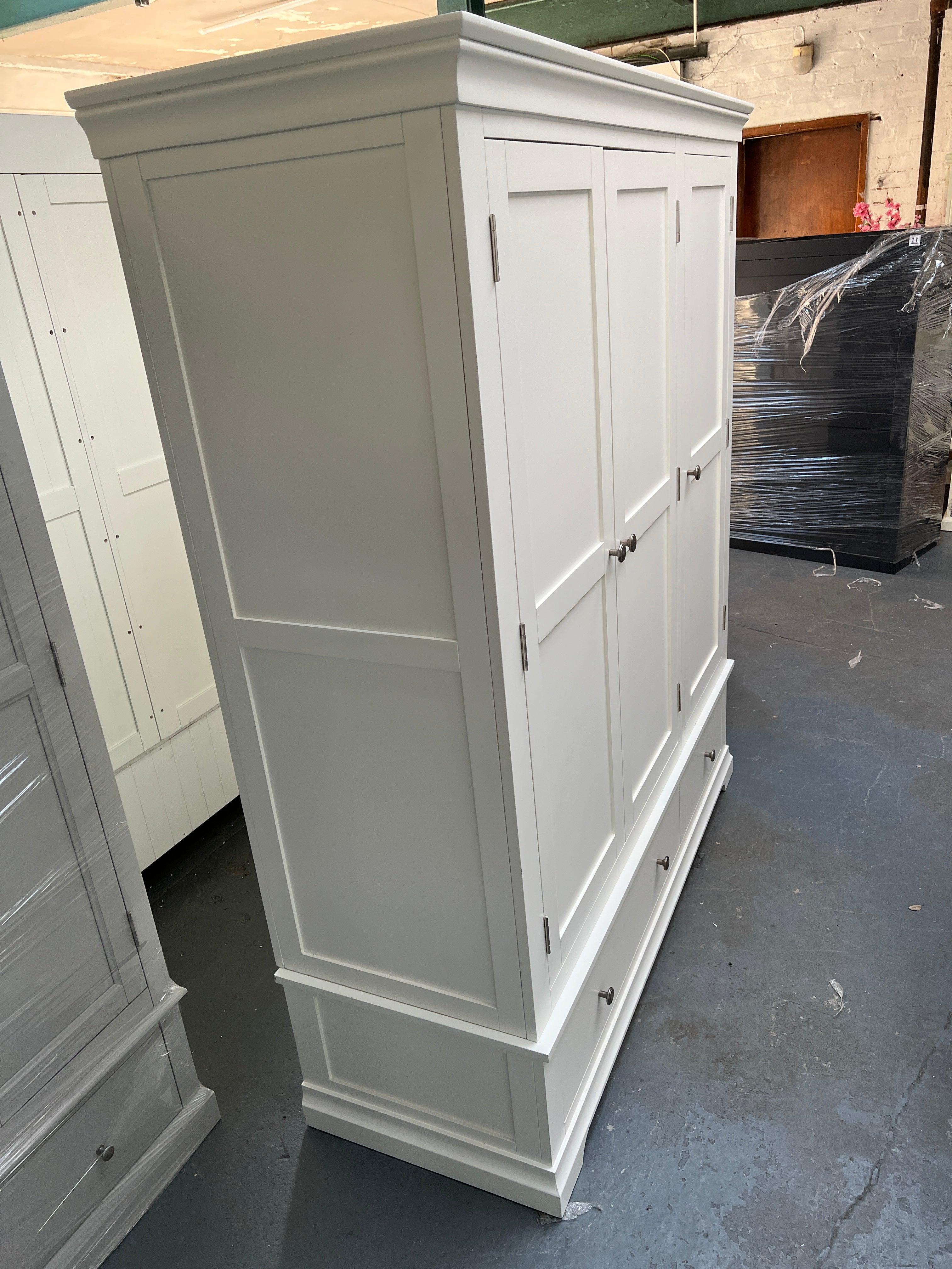 Chantilly Warm white Triple Wardrobe furniture delivered